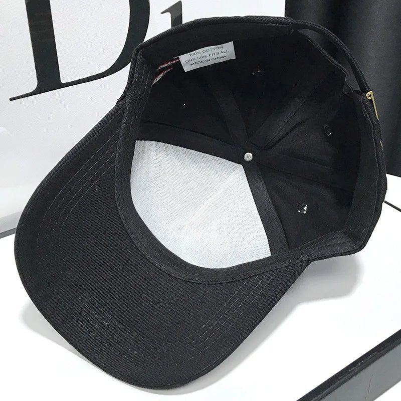 Baseballkappe mit Tigerstickerei – Unisex-Baumwoll-Snapback-Kappe