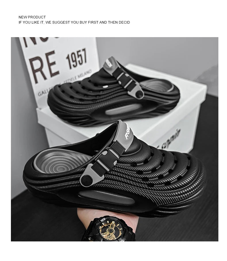 Baotou sabots pantoufles d'été à semelles épaisses