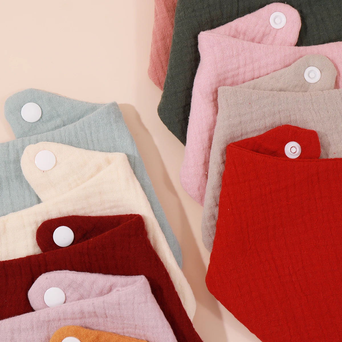 Neugeborenes Baby füttert Sabberlätzchen, Baumwollzubehör, einfarbig