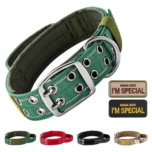 Double Buckle Design Tactical Dog Collar - Military-Grade Dog Collar with Handle