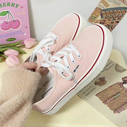 Women's Flat Canvas Lace up shoes