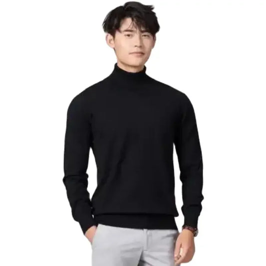 Schwarzer Rollkragenpullover aus Kaschmir