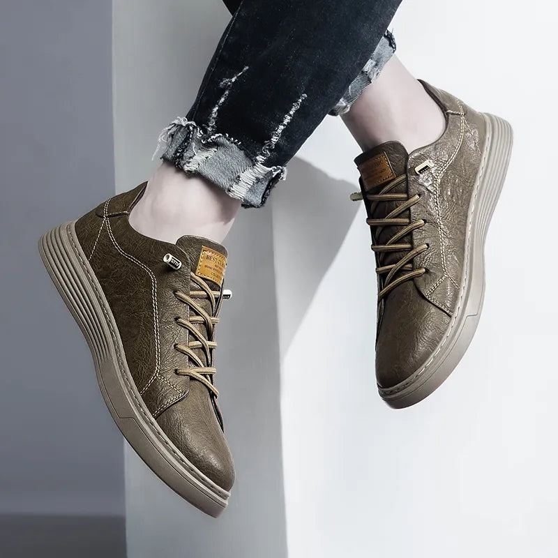 Lace-Up Genuine Leather Men's Casual Shoes