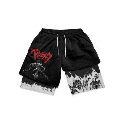 2-in-1-Turnshorts mit Berserker-Print für Herren