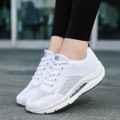 Women’s Walking Sneakers – Cushioned Breathable Gym & Jogging Shoes Lightweight Lace-Up Athletic Running Shoes