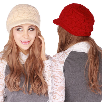 Winter Women Hat Wide Brim Keep Warm