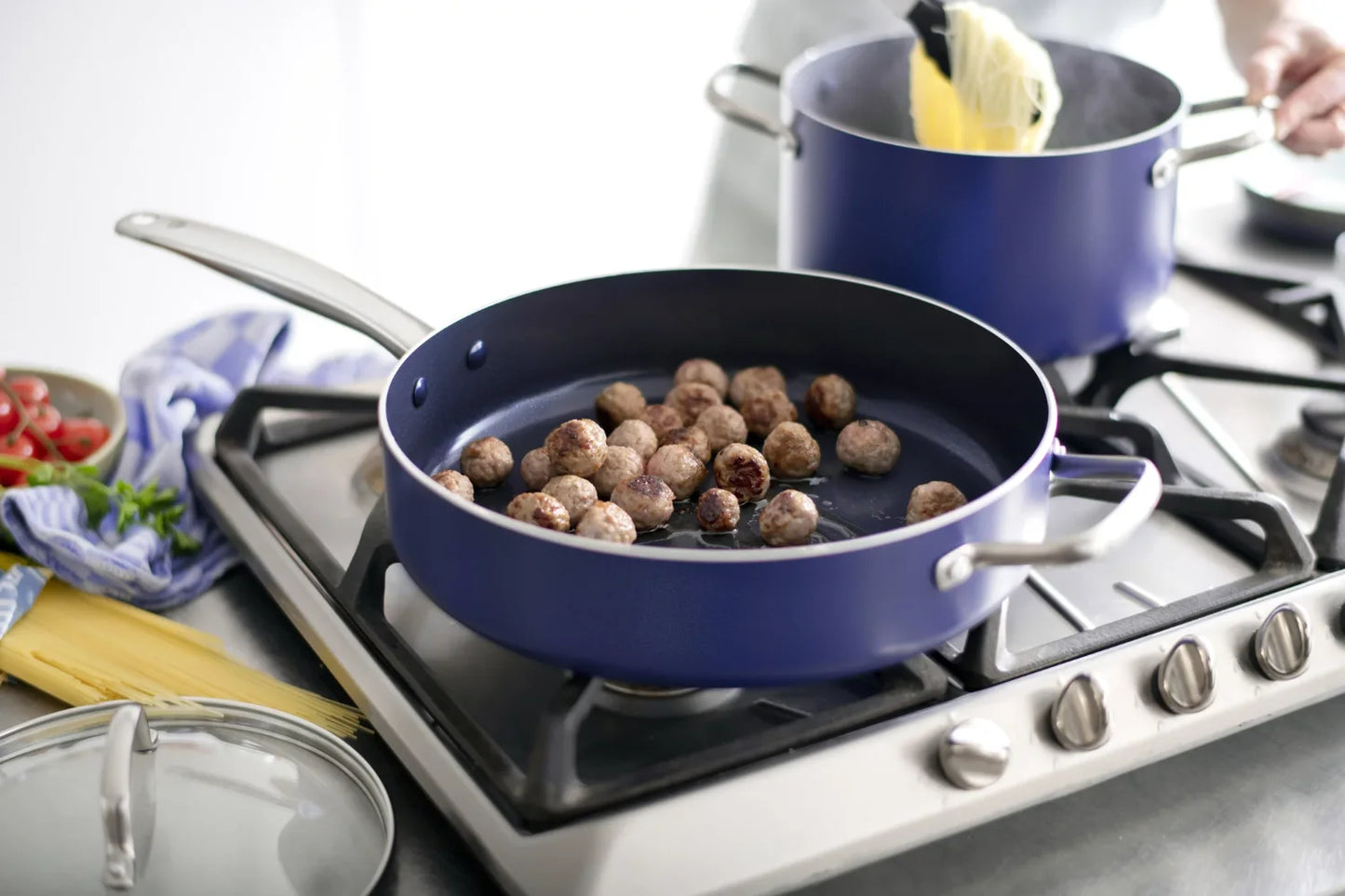 12-Piece Ceramic Nonstick Cookware Set - Toxin-Free, Dishwasher Safe