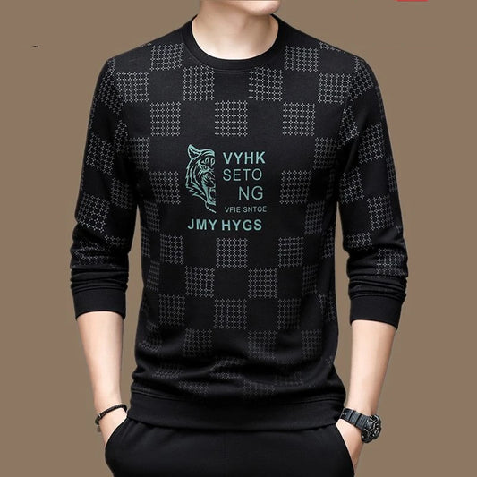 Herren-Sweatshirt mit Rundhalsausschnitt – Langarm-Pullover-Streetwear-Hoodie