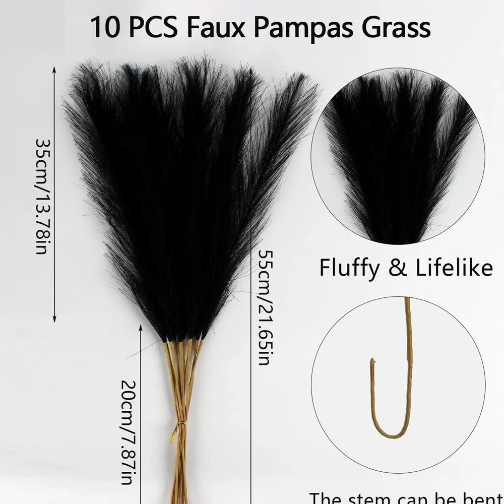 10Pcs Artificial Pampas Grass Fake Plant