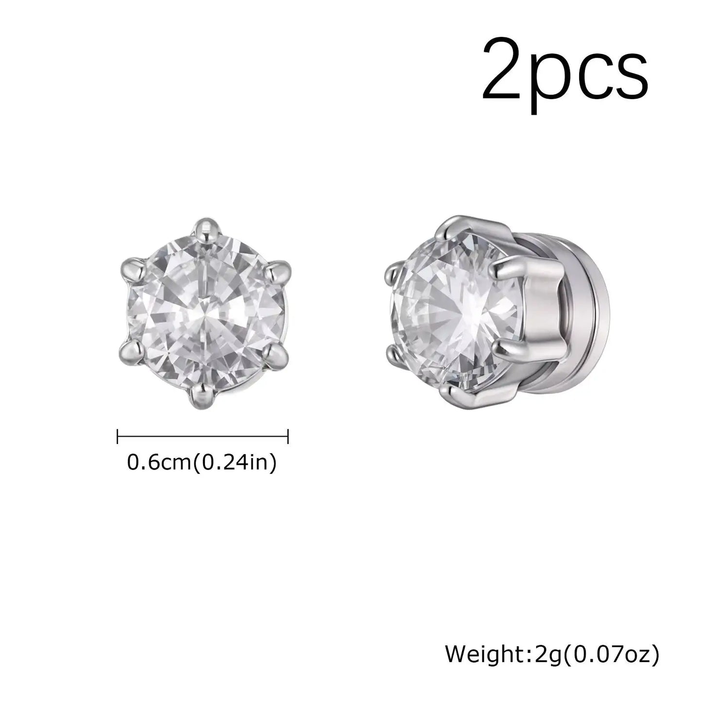 Boucles d'oreilles magnétiques non perçantes en acier inoxydable pour hommes