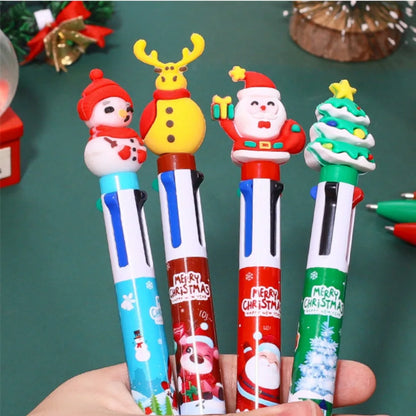 Ensemble de stylos à bille quatre couleurs de Noël