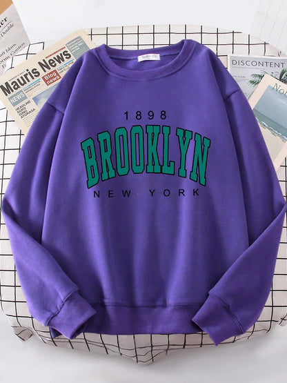 1898 Brooklyn Womens Hoodie Crewneck Sweatshirt