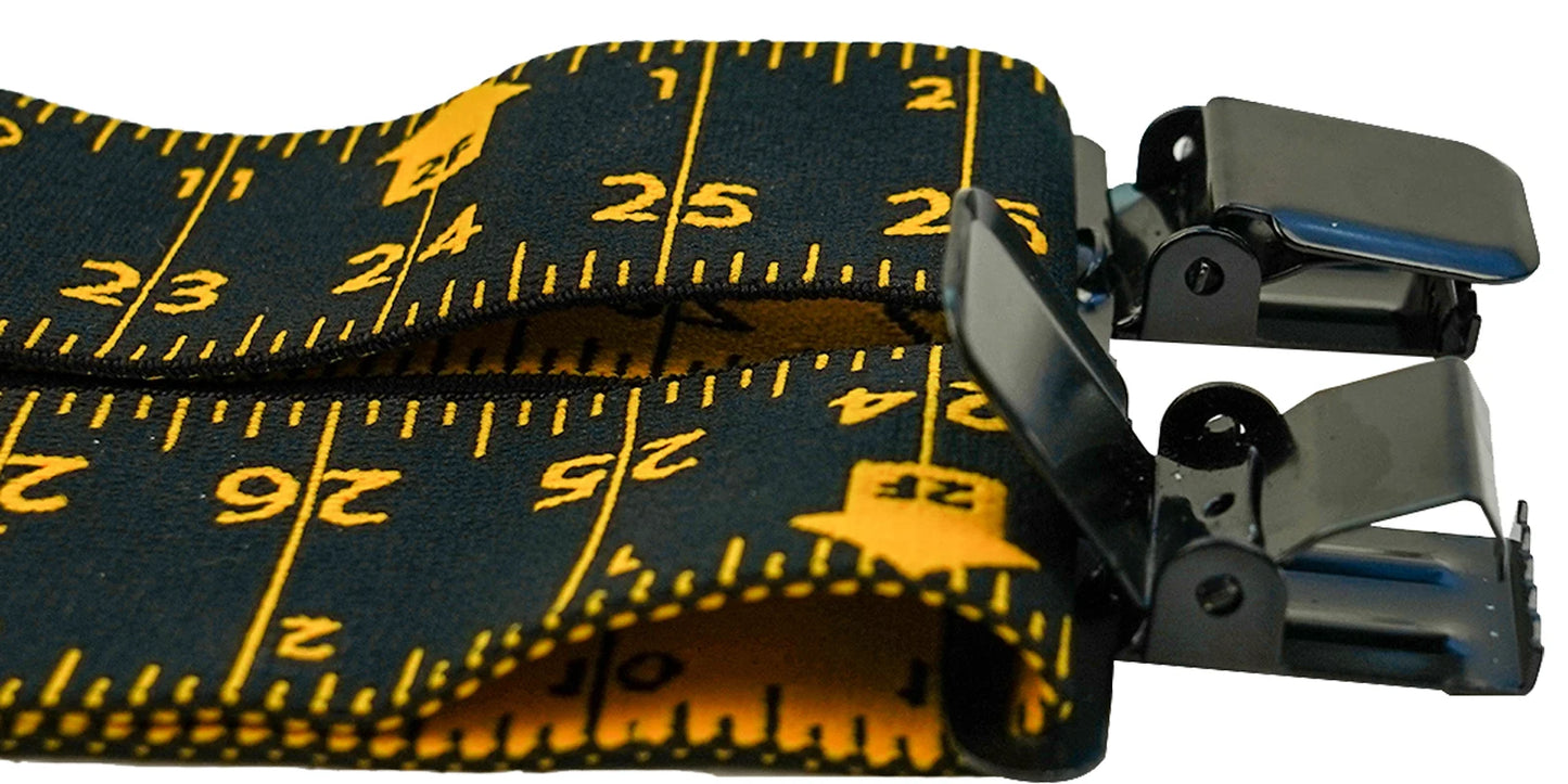 Heavy-Duty Clip Elastic Men's Tape Measure Suspenders