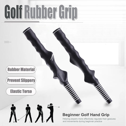 Universal Golf Swing Trainer Grip Handle – Non-Slip Rubber Golf Training Aid High Traction Standard Grip
