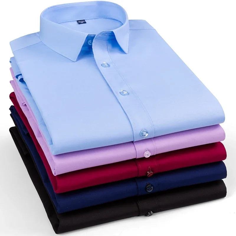 Chemise décontractée homme coupe slim à manches longues