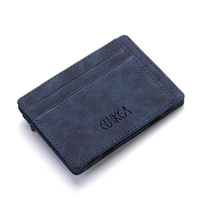 Unisex Ultra Thin PU Leather Magic Wallet – Slim Mini Card Holder Zipper Coin Pocket