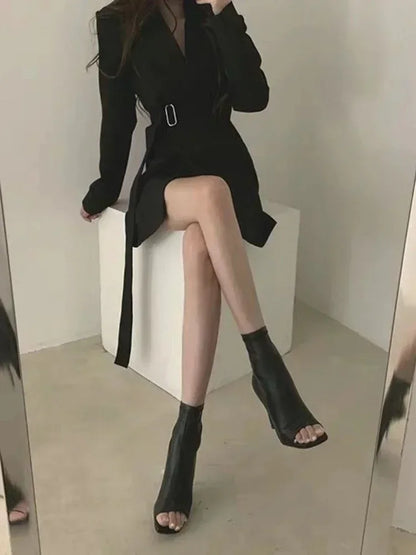 Damen-Blazer mit schmalem Anzug und langen Ärmeln