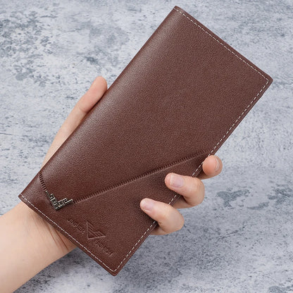 Lange Herren-Geldbörse aus Leder – Clutch aus weichem PU-Leder