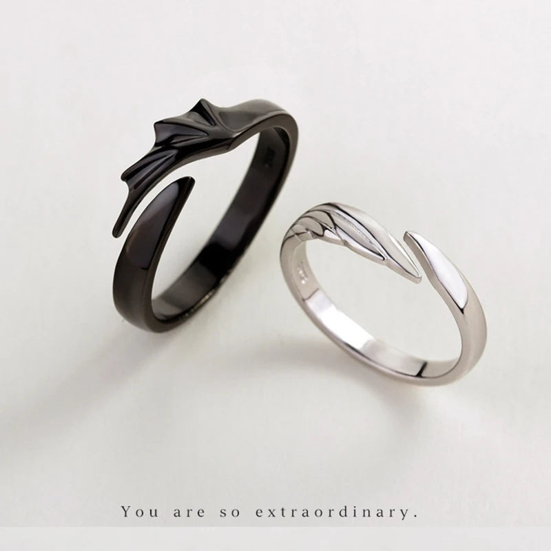 Angel Devil Open Matching Couple Ring