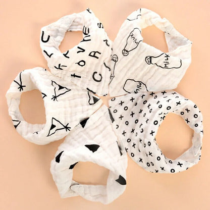 Baby-Lätzchen aus Baumwolle für Neugeborene, 4-lagig, Dreieck-Lätzchen für Mädchen und Jungen