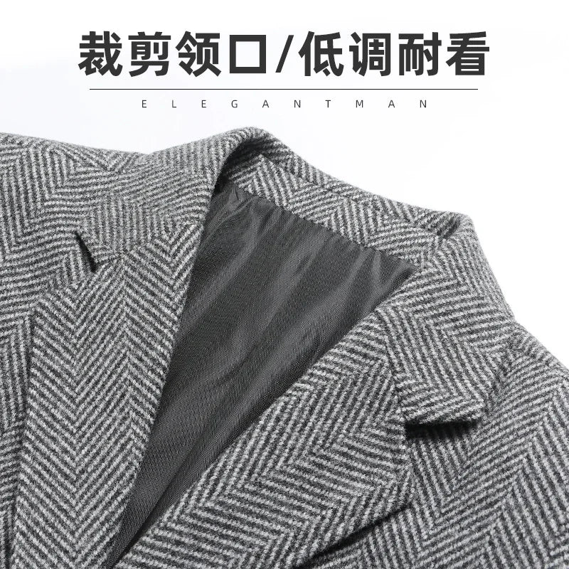 Slim-Fit-Blazer für Herren – Unifarbene Freizeit- und Business-Anzugjacke für Hochzeiten