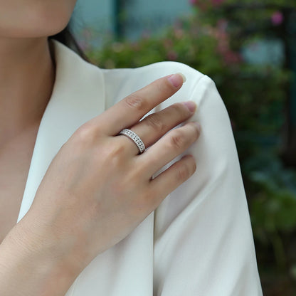 Alliances demi-éternité en argent 925 et diamants pour femme