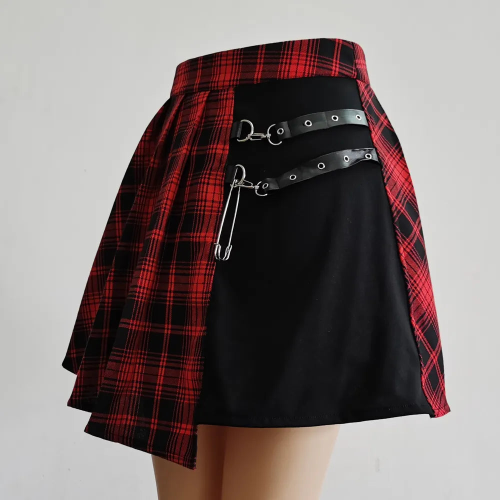 Womens Mini Pleated Skater High Waist Skirt