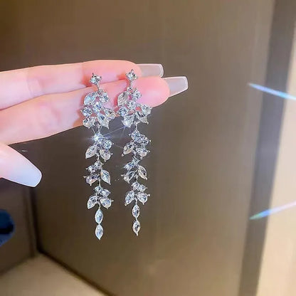 Women's Zircon Rose Crystal Earrings