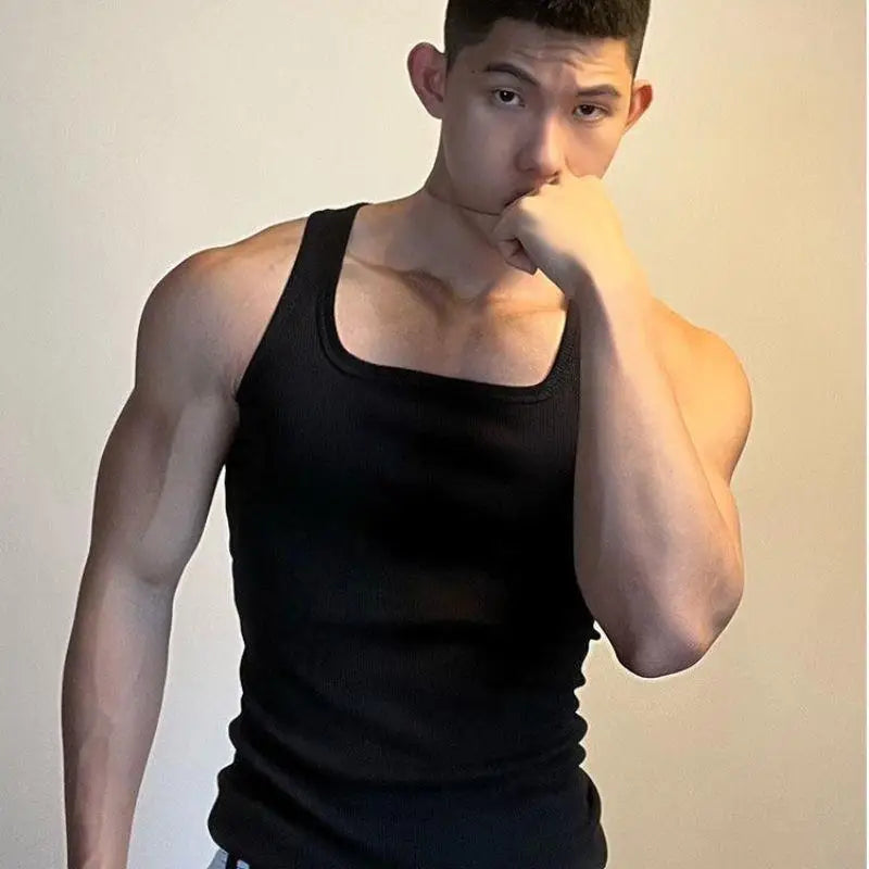 Ärmelloses Fitness-Tanktop aus Baumwolle in Übergröße für Herren