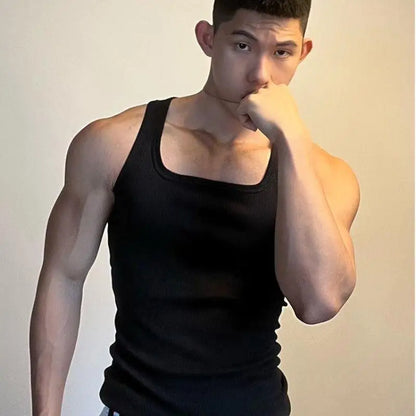 Ärmelloses Fitness-Tanktop aus Baumwolle in Übergröße für Herren