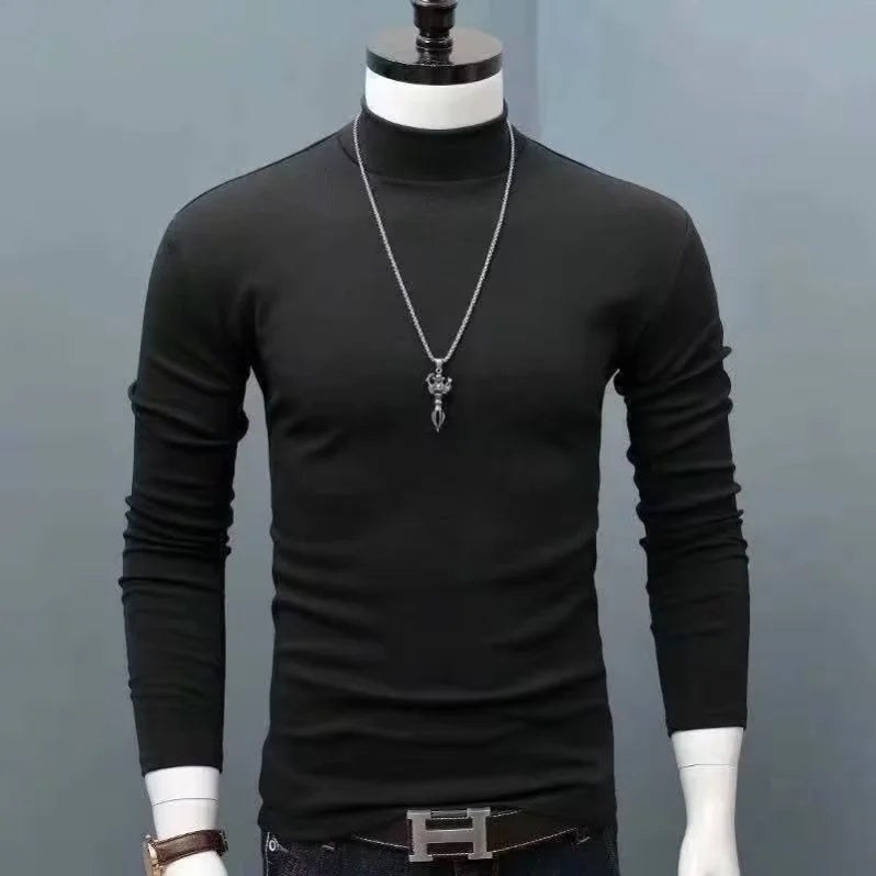 Men's Thin Cotton Turtleneck Underwer Warm Sweater