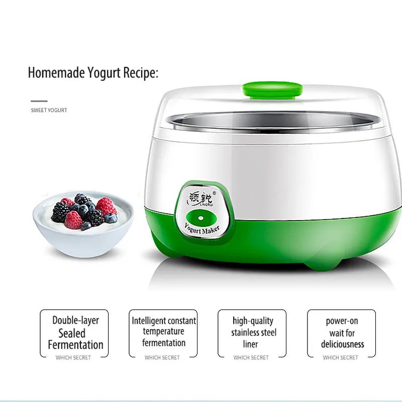 Mini Automatic Yogurt Maker with Stainless Steel Tank - DIY Kitchen Appliance