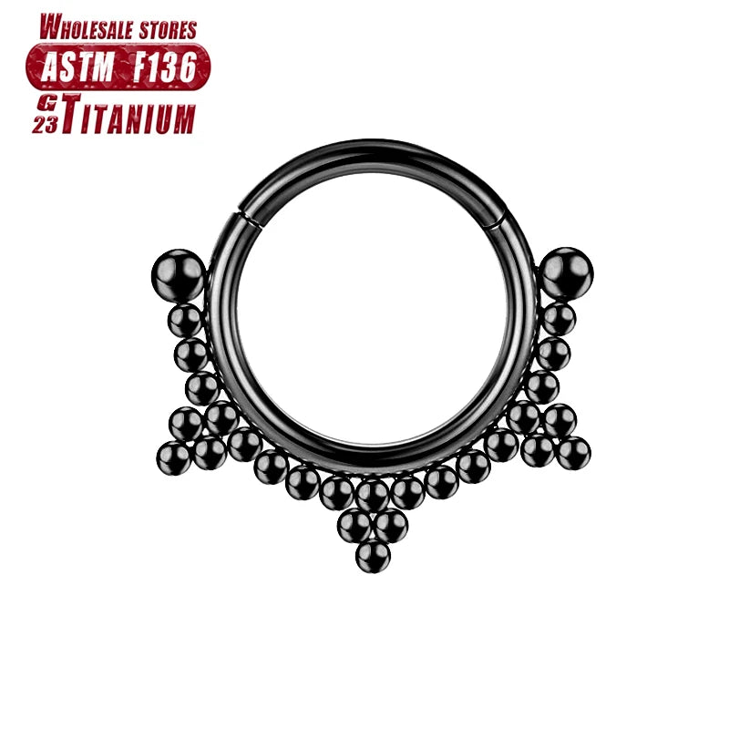 Nasenring aus implantatgeeignetem Titan – Nahtloser Klickverschluss mit Scharnier