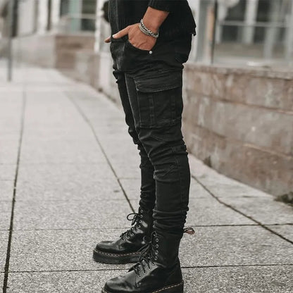 Versatile Men's Denim Cargo Pants