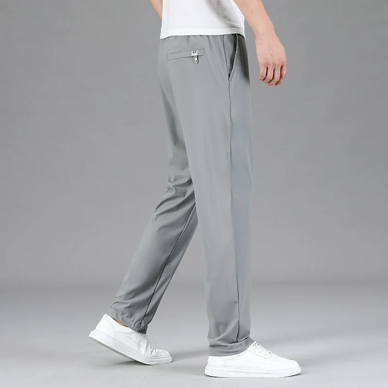 Men’s Ice Silk Quick Dry Pants – Lightweight Breathable Summer Casual Sweatpants