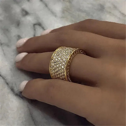 Women’s Full Pave Crystal Zircon Wedding Ring