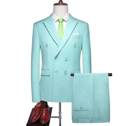 Men's Regular Length Flat 2 Pcs Business/Wedding Suit Set