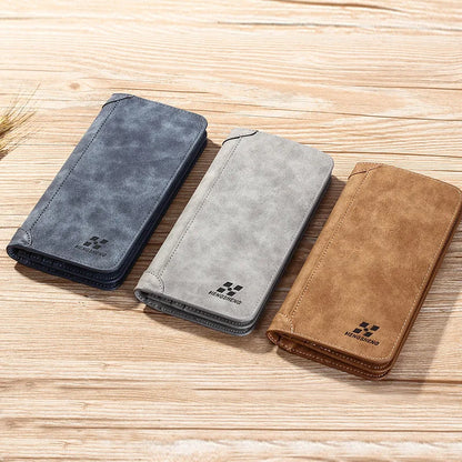 Men's PU Leather Long Wallet with Coin Pocket
