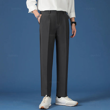 Pantalon de costume d'affaires coréen lisse printemps/été