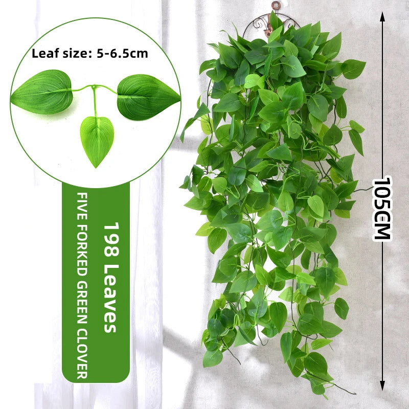 Artificial Hanging Plant Fake Ivy Leaves Vine Porch Garden Pot Indoor Outdoor Decor