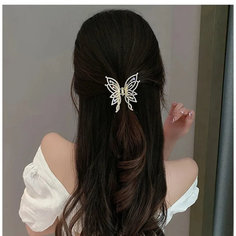 Metal Butterfly Hair Claw Clip for Women – Openwork Hollow Design Hair Clamp
