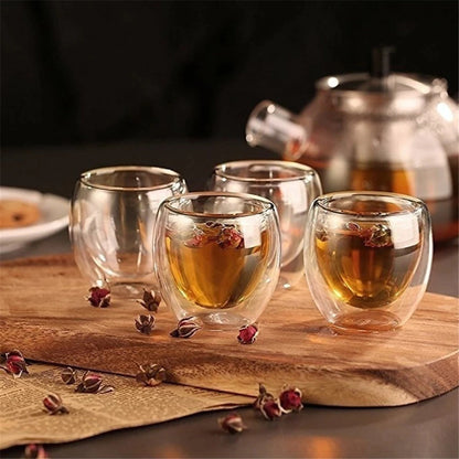 Heat-Resistant Double Wall Glass Cup Set