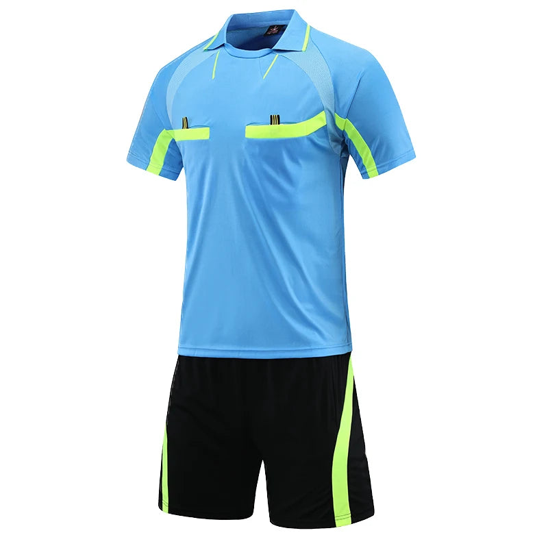 Men's Lightweight Turn Down Collar Soccer Referee Kit