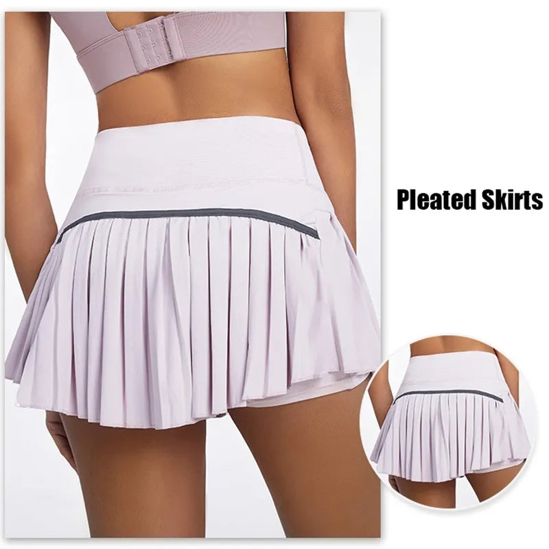 High-Waist Tennis Skirt with Safe Hidden Pocket
