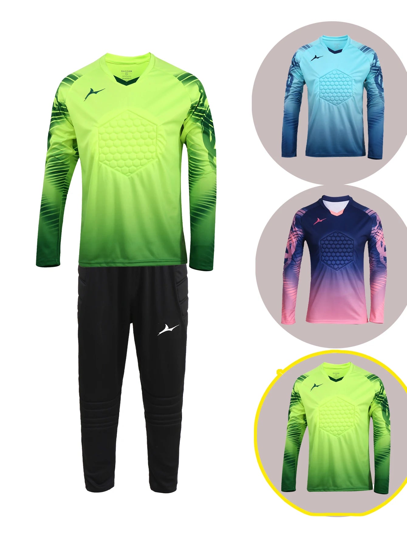 Langarm-Schutz-Torwarttrikot-Set für Herren