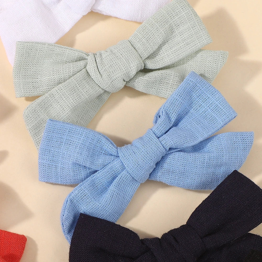 10PCS Baby Girls Bow Hair Clips – Cute Ribbon Bowknot Hairpins Boutique Headwear