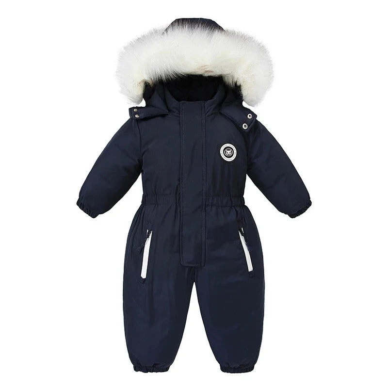 Cozy Winter Hooded Waterproof Jumpsuit for Babies