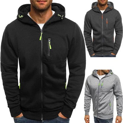 Men's Hooded Cardigan Jacket with Zipper