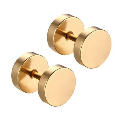 Boucles d'oreilles à tige en bois et acier inoxydable pour hommes, 1 paire