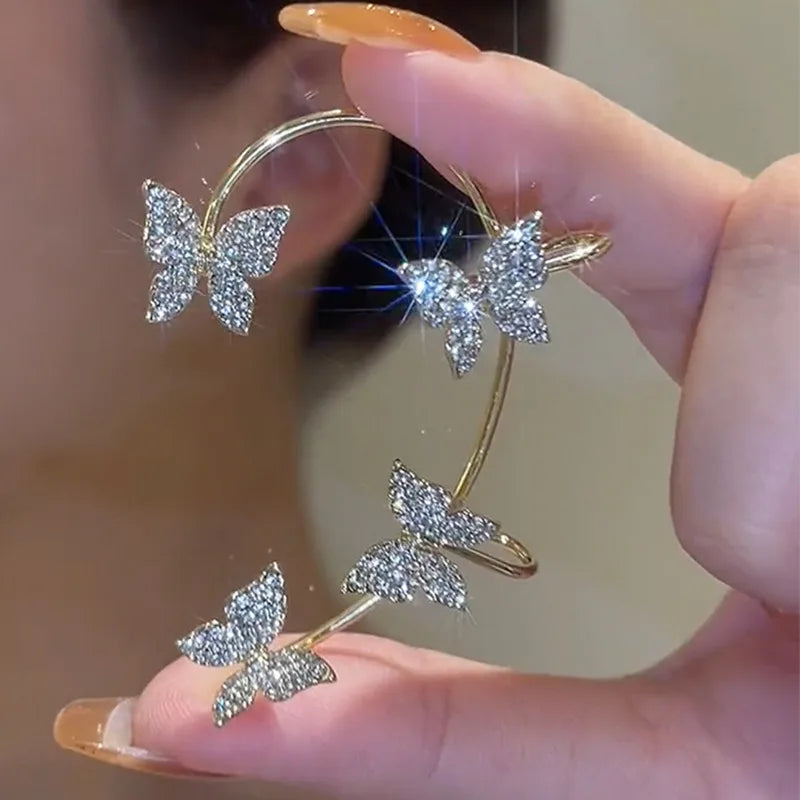 Boucles d'oreilles à clip papillon pour femme